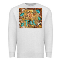 Oatmeal Heather faith cross Premium Sweatshirt - BarkalooDesign