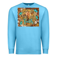 Ocean Blue faith cross Premium Sweatshirt - BarkalooDesign