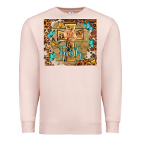 Pale Pink faith cross Premium Sweatshirt - BarkalooDesign