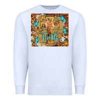 White faith cross Premium Sweatshirt - BarkalooDesign