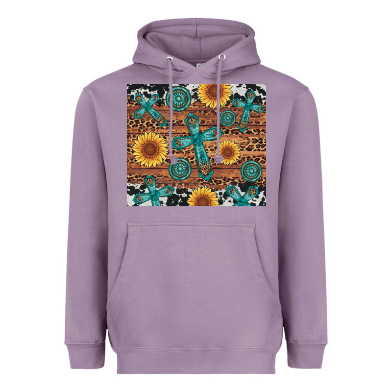 Cross Gemstone And Sunflower Heavyweight Hoodie by Artiststas | Teevron