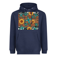 Navy cross gemstone and sunflower Heavyweight Hoodie - Artiststas