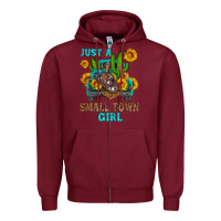 Burgundy just a small town girl Zipper Hoodie - HRA Design Shop