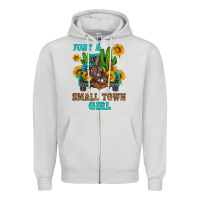 Dove Grey just a small town girl Zipper Hoodie - HRA Design Shop