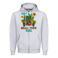 Heather Grey just a small town girl Zipper Hoodie - HRA Design Shop