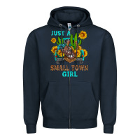 Navy just a small town girl Zipper Hoodie - HRA Design Shop