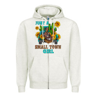 Oatmeal Heather just a small town girl Zipper Hoodie - HRA Design Shop