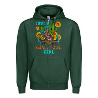 Sports Green just a small town girl Zipper Hoodie - HRA Design Shop