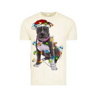 Vintage Arctic Pitbull With Christmas Lights Vintage Tee - RanaPortraitStore