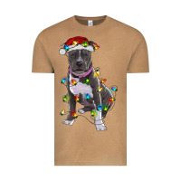 Vintage Camel Pitbull With Christmas Lights Vintage Tee - RanaPortraitStore