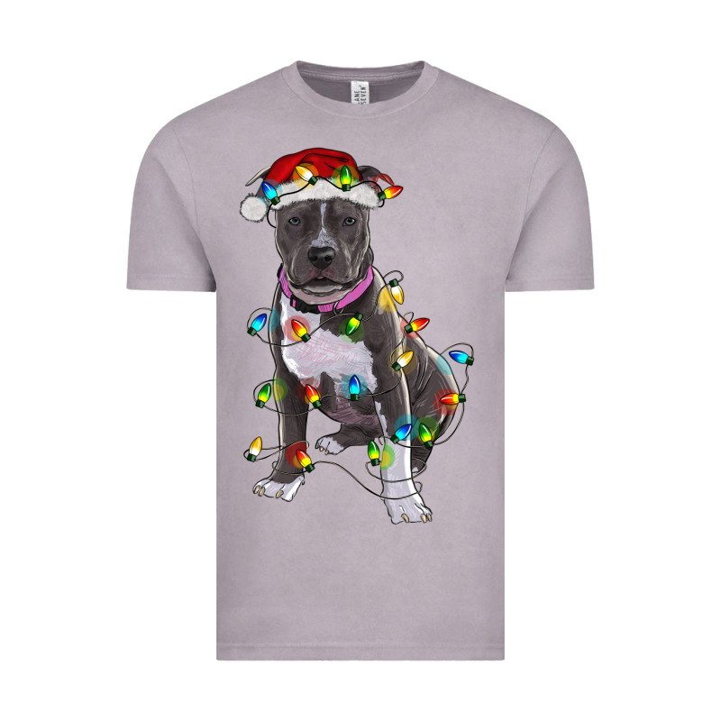 Pitbull With Christmas Lights Vintage Tee by RanaPortraitStore | Teevron