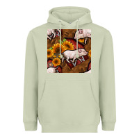 Matcha pig and barn Heavyweight Hoodie - BundleAndBundleShop