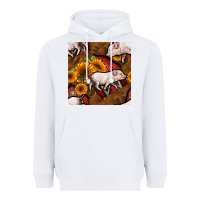 White pig and barn Heavyweight Hoodie - BundleAndBundleShop