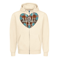Sandshell mama heart cowhide Zipper Hoodie - CowhideDigitalArt