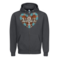 Smoke mama heart cowhide Zipper Hoodie - CowhideDigitalArt