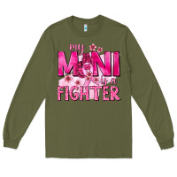 Army Green My Mini Is a Fighter with Ribbon Long Sleeve Tee - texasbilliewilder