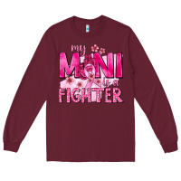 Burgundy My Mini Is a Fighter with Ribbon Long Sleeve Tee - texasbilliewilder