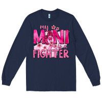 Navy My Mini Is a Fighter with Ribbon Long Sleeve Tee - texasbilliewilder