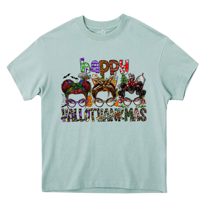 Happy Hallothanksmas Heavy Core Tee by SublimationCraftShop | Teevron