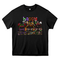 Black happy hallothanksmas Heavy Core Tee - SublimationCraftShop
