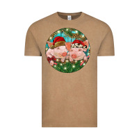 Vintage Coffee Christmas Pigs Vintage Tee - RanaPortraitStore
