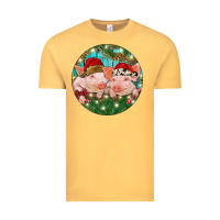 Vintage Mustard Christmas Pigs Vintage Tee - RanaPortraitStore