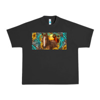 Pigment Black horse and desert with sunflowers gemstone Urban Heavy Tee - RanaPortraitStore
