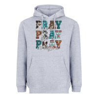 Heather Grey pray on it pray over it pray through it Heavyweight Hoodie - Artiststas