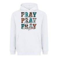 White pray on it pray over it pray through it Heavyweight Hoodie - Artiststas