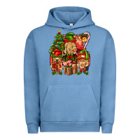 Pigment Pebble Blue Christmas Elf Truck Urban Hoodie - BundleAndBundleShop