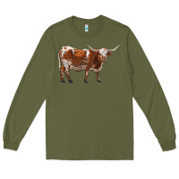 Army Green longhorn Long Sleeve Tee - RanaPortraitStore