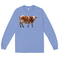 Colony Blue longhorn Long Sleeve Tee - RanaPortraitStore