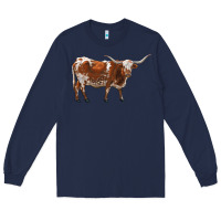 Navy longhorn Long Sleeve Tee - RanaPortraitStore