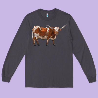 Longhorn Long Sleeve Tee Designed By Ranaportraitstore
