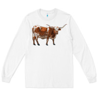 White longhorn Long Sleeve Tee - RanaPortraitStore