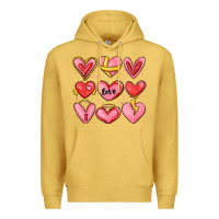 Antique Gold sketch hearts Premium Hoodie - MaliasSmallBusiness