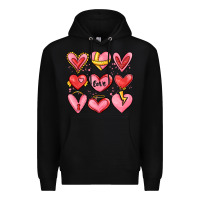 Black sketch hearts Premium Hoodie - MaliasSmallBusiness