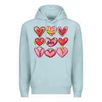 Blue Mist sketch hearts Premium Hoodie - MaliasSmallBusiness