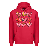 Cardinal sketch hearts Premium Hoodie - MaliasSmallBusiness