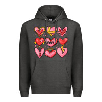 Charcoal Heather sketch hearts Premium Hoodie - MaliasSmallBusiness