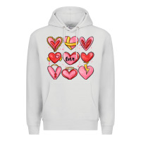 Dove Grey sketch hearts Premium Hoodie - MaliasSmallBusiness