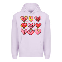 Lilac sketch hearts Premium Hoodie - MaliasSmallBusiness