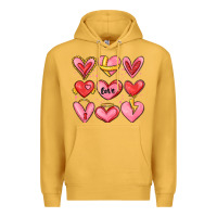Mustard sketch hearts Premium Hoodie - MaliasSmallBusiness