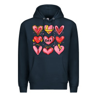 Navy sketch hearts Premium Hoodie - MaliasSmallBusiness