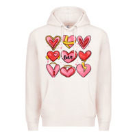 Pale Pink sketch hearts Premium Hoodie - MaliasSmallBusiness