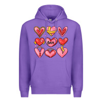 Purple sketch hearts Premium Hoodie - MaliasSmallBusiness