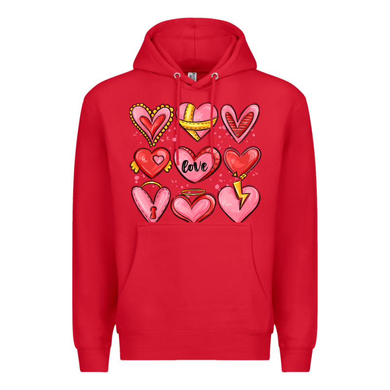 Sketch Hearts Premium Hoodie by MaliasSmallBusiness | Teevron