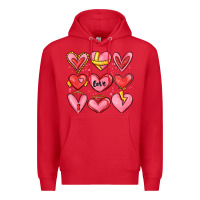 Red sketch hearts Premium Hoodie - MaliasSmallBusiness