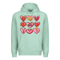 Seafoam sketch hearts Premium Hoodie - MaliasSmallBusiness