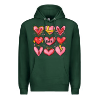 Sports Green sketch hearts Premium Hoodie - MaliasSmallBusiness